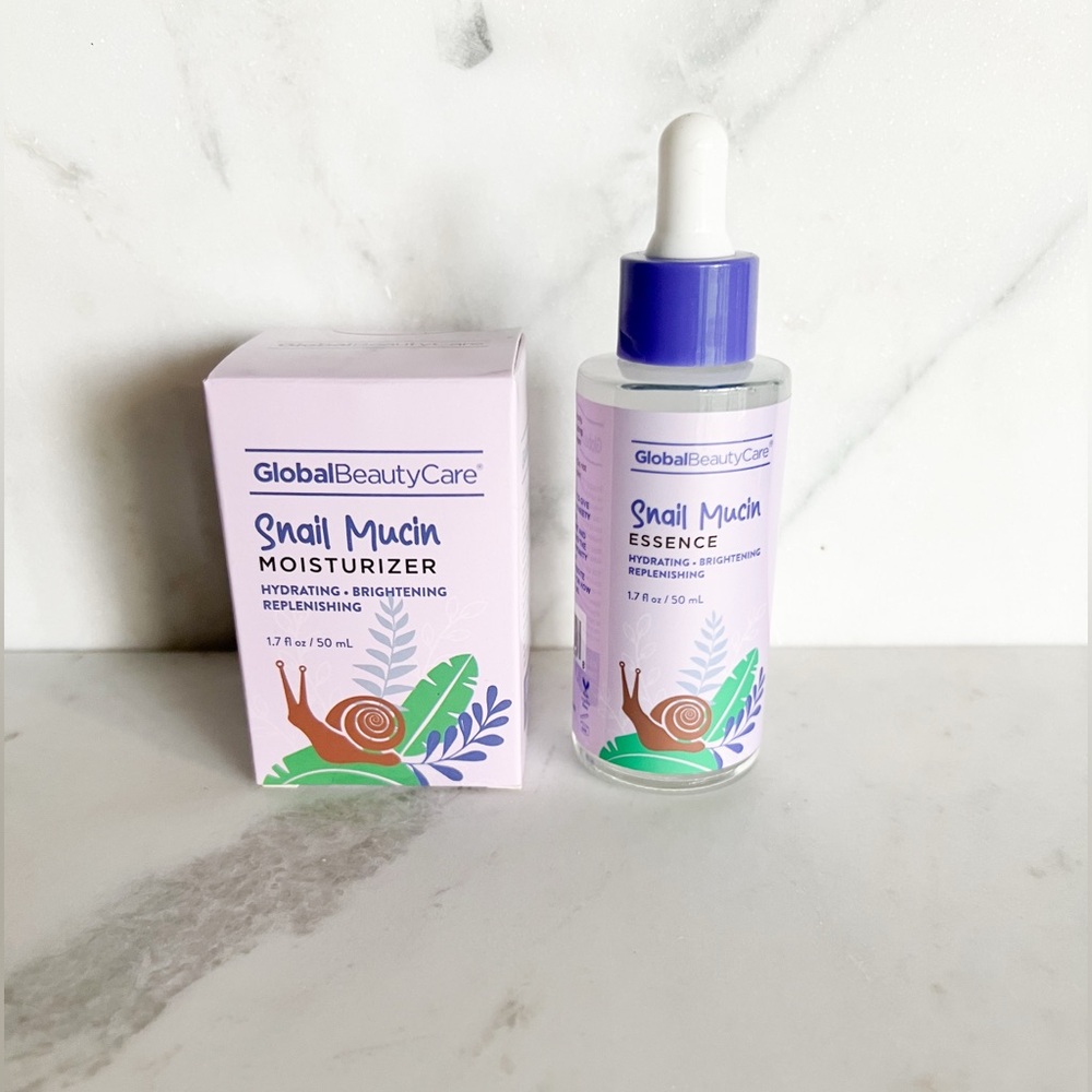 NEW Global Beauty Snail Mucin Skincare Set Moisturizer & Essence Duo Hydrating